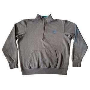 Ariat Half Zip Sweatshirt Logo Spellout Sleeve Banyan Bark Western Womens